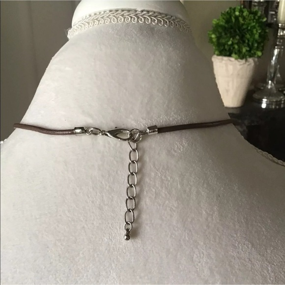 NEW Aqua Teardrop Pendant Statement Drop Necklace Long Wax Cord Mod Resin - Picture 5 of 6